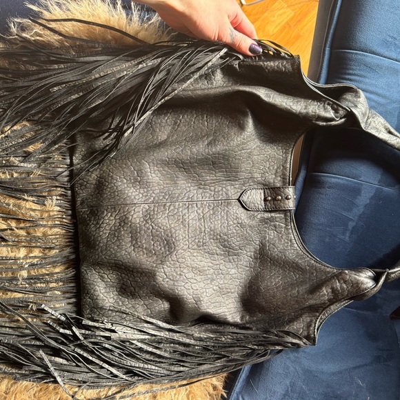 Free people pleather hobo fringe bag - Picture 3 of 8